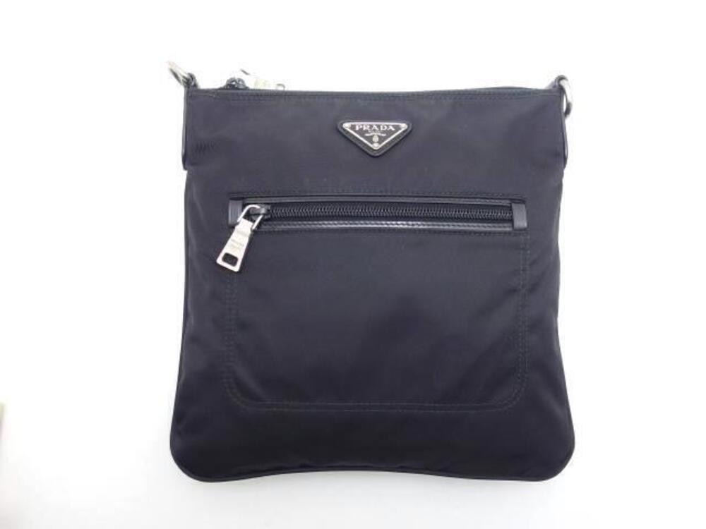 Prada Tessuto shoulder bag black leather